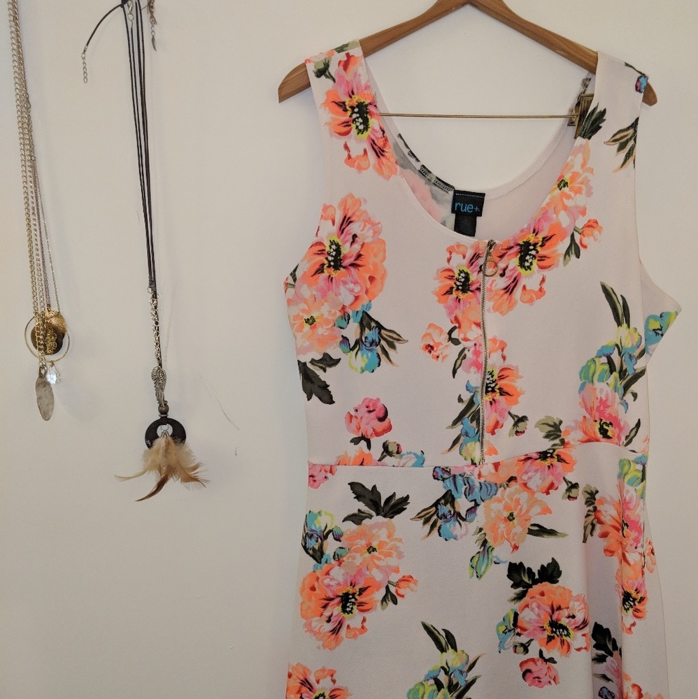 White floral casual